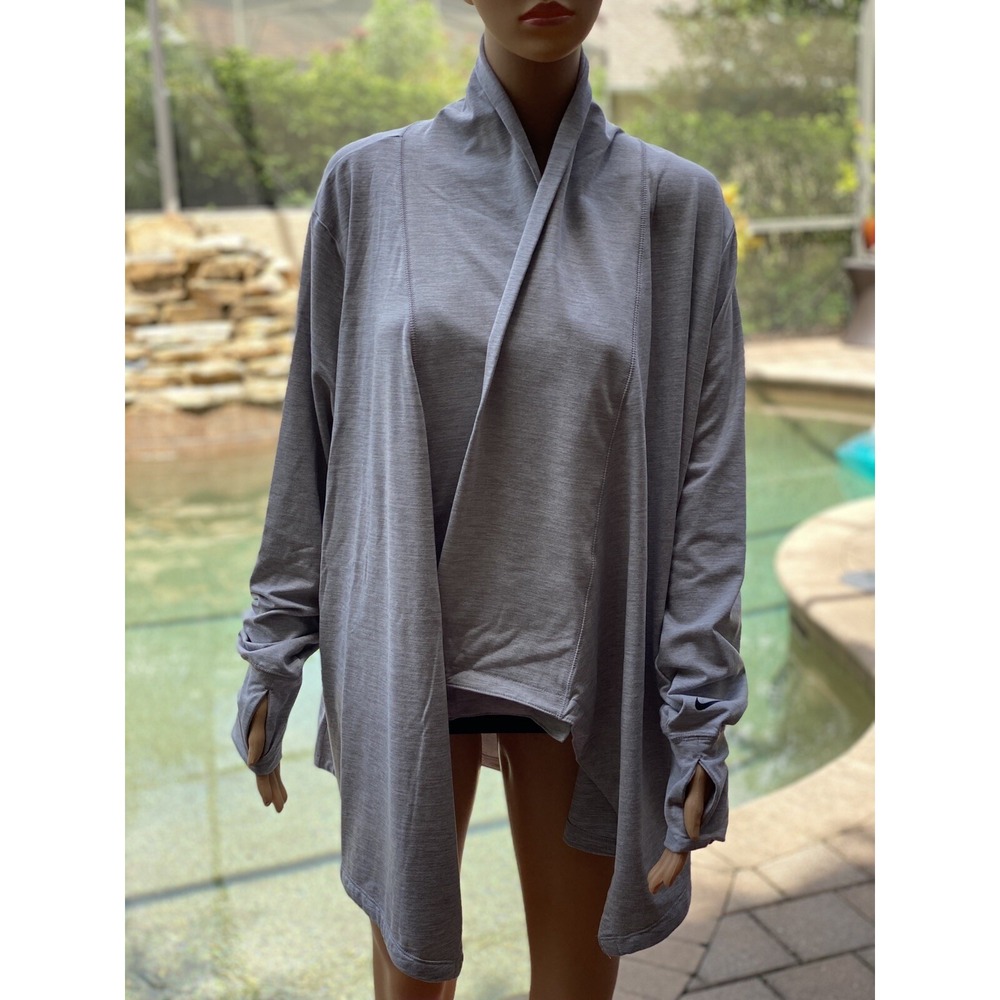 Nike Plus Size 1X Yoga Cover-Up Top - Gray Activewear for Women - Picture 10 of 11